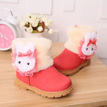 Новые Детские бархатные хлопчатобумажные ботинки Pink Rabbit, зимние кожаные ботинки для мальчиков и девочек, Детские ботинки, Новые короткие ботинки