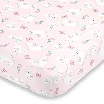 Милая Лама и бабочки, 3 шт., комплект постельного белья для детской кроватки Mini Porta, розовый, фиолетовый, Одеяло для девочек, две простыни