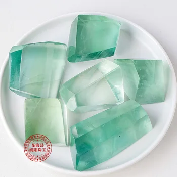 Натуральный кристалл зеленого флюорита, геометрические полировальные украшения, оригинальный камень произвольной формы, ландшафтный дизайн, украшение для аквариума оптом
