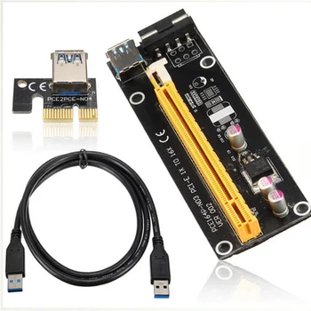 60 см PCI-E Riser Card PCI Express от 1X до 16X Удлинитель 4Pin SATA Power LED для видеокарты