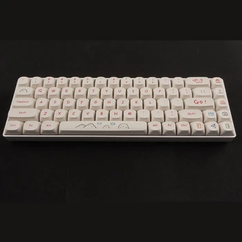 Колпачки для клавиш с толстым слоем краски PBT-SUB MA, 123-Клавишные Белые Колпачки с граффити Для игровой механической клавиатуры 61/68/75/84/980/104/108- Keycap
