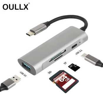 OULLX Type C Концентратор USB-C, док-станция USB3.0, устройство чтения карт SD TF, Комбинированный алюминиевый сплав для Macbook, адаптер для ноутбука Huawei