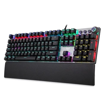 Игровая механическая клавиатура AULA с защитой от ореолов, русская/американская, синяя, черная, коричневая, красная, с подсветкой, проводная клавиатура для профессиональных геймеров