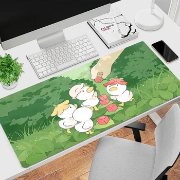 Мультяшное Зеленое растение, Большой коврик для мыши, Компьютерный аниме-геймер, Нескользящий Коврик для мыши, игровые аксессуары для ноутбука, Кавайный настольный коврик, милый ковер