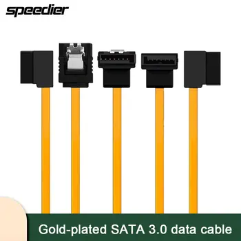 Позолоченный Ультратонкий Мягкий кабель для передачи данных Sata3.0 Колено/Левый /Правый sata 7pin Высокоскоростной Компьютерный Кабель для жесткого диска с двойной головкой 30 см