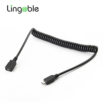 Съемный спиральный кабель Micro USB 2.0 от мужчины к женщине 1,5 М, кабель-адаптер Micro USB для портативного разъема смартфона