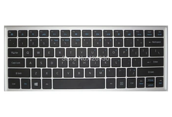 Клавиатура для ноутбука Lengda X400T UT43 D1 UT45 UT47, черная с серебряной рамкой, английская для США YH-BC12KB01 6640-0092-0006