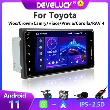 2 din Android 10 Универсальный Автомобильный Радио Мультимедийный Видеоплеер Для Toyota VIOS CROWN CAMRY HIACE PREVIA COROLLA RAV4 IPS RDS DVD