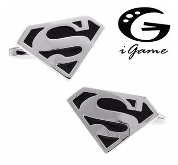 Бесплатная доставка Супер Пленочные запонки с дизайном супергероев из черной Меди Лучший подарок для мужчин Запонки