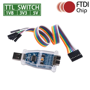 USB в 1,8 В 3,3 В 5 В TTL конвертер FTDI UART адаптер для Win 11 10 8 7 Mac OS Linux