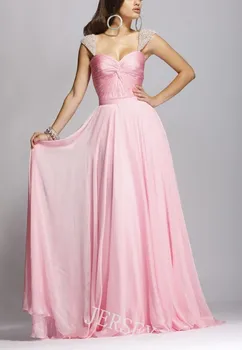 бесплатная доставка 2018 vestidos formales с бисерным дизайном, длинное розовое шифоновое свадебное платье для горничной, выпускные платья подружек невесты