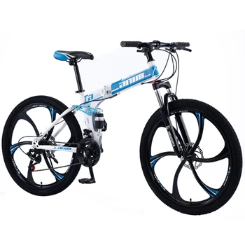 Горный Велосипед 26 Дюймов С Двойным Амортизирующим Интегрированным Колесом Складной Велосипед Для Взрослых Велосипед из Высокоуглеродистой Стали