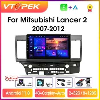 Vtopek 4G Carplay 2din Android 11 Автомобильный Радио Мультимедийный Плеер Для Mitsubishi Lancer 2007-2012 Навигация GPS Головное устройство без CANBUS