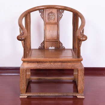 Очень большая мебель из красного дерева, куриное крылышко, смелый дворцовый стул, плюшевый стул из цельного дерева, новое китайское кресло с круглой спинкой