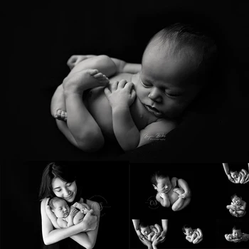 Реквизит для Фотосъемки новорожденных Черный Фон Одеяла Съемка Детское Стрейч-Одеяло Реквизит для позирования Аксессуары для фотосессии младенцев