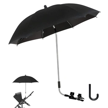 Детская коляска для защиты от Солнца UPF50 + УФ-зонт Детская Коляска-зонтик с Гибкой подставкой для рук с клипсой на ручке Коляска Y55B