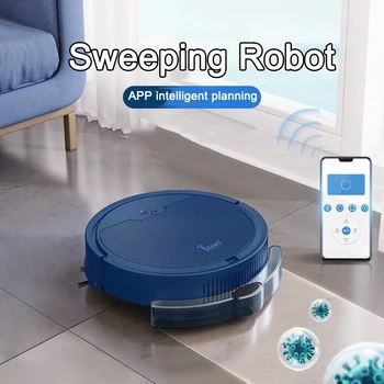 Новый Робот-пылесос с дистанционным автоматическим управлением, робот-подметальщик с резервуаром для воды и функцией влажной уборки без звука