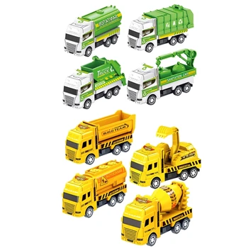 Забавная детская машинка, игрушечный мини-инерционный грузовик с дополнительным экскаватором/санитарией / мусоровозом, Детский развивающий игровой набор в подарок