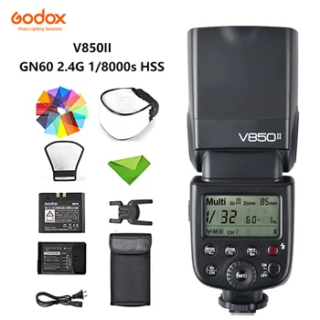 Godox V850II Встроенная Литий-ионная вспышка для камеры 2,4 G GN60 Wireless X System Speedlite Для камеры Canon Nikon Pentax Olympus