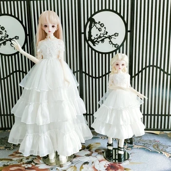 1/3 Одежда для куклы Bjd, юбка Debisheng 62 см, красивое белое платье, 1 шт.