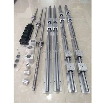 6 комплектов линейной направляющей SBR16 + шариковый винт RM1605 SFU1605 + BK12 BF12 + корпус гайки + Муфта для деталей с ЧПУ