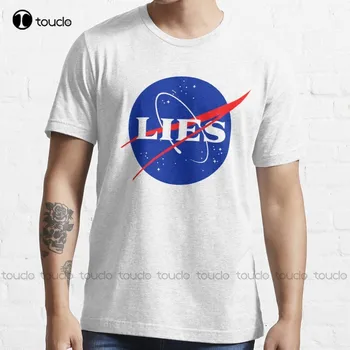 Новый логотип Lies Space-это поддельная плоская Земля, футболка с заговором, женская черная футболка, хлопковая футболка S-5Xl