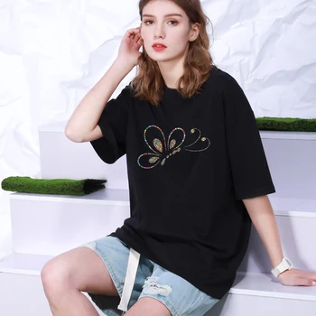 3D стерео Цветная футболка с принтом бабочки Для женщин, Модный тренд, Женская одежда, Летние топы в стиле хип-хоп Харадзюку, Свободные топы с короткими рукавами
