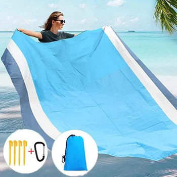 Портативное пляжное полотенце, Уличный коврик для пикника с защитой от песка, Одеяла для пикника, Водонепроницаемый Легкий коврик для 2-4 взрослых, путешествия, Кемпинг