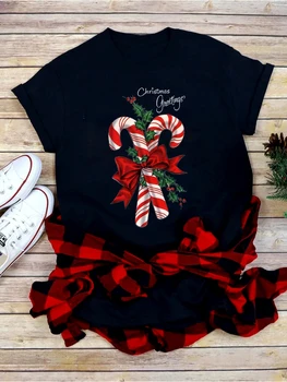 Новая Летняя Веселая Рождественская Мультяшная Комедийная Женская футболка, Дышащая легкая модная рубашка, Универсальная Повседневная Популярная