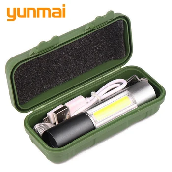 Q5 Мини светодиодный фонарик, ручка, 1000лм, Водонепроницаемый фонарик, 3 режима, Масштабируемый Фонарь с регулируемым фокусом, Портативные лампочки Yunmai