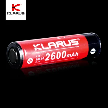 Klarus Оригинальный универсальный аккумулятор для фонарика 18650 2600 мАч, защита от короткого замыкания, защитная цепь