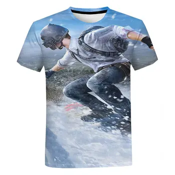 Новая летняя повседневная футболка с 3D принтом Pubg с коротким рукавом Для мужчин, женщин, детей, крутые топы, футболка, игровая уличная одежда, модная футболка