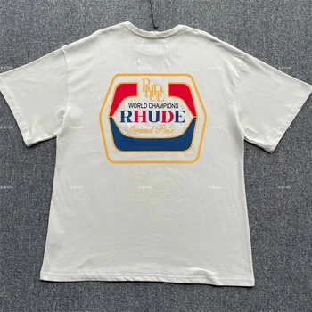23SS Rhude Винтажная футболка с логотипом 
