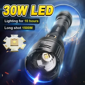 Супер Мощный 1500-метровый фонарик Перезаряжаемый фонарь Высокой Мощности светодиодный Фонарик USB Тактический фонарь для Кемпинга, Охоты, ручной фонарь