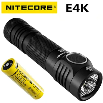 Аккумуляторный фонарь NITECORE E4K Troch Light мощностью 4400 Люмен XP-L2 V6 LED 21700 Компактный EDC-фонарик с литий-ионным аккумулятором емкостью 5000 мАч