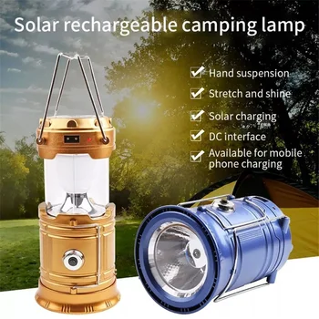 Портативные светодиодные наружные солнечные фонари, перезаряжаемый аварийный фонарик, многофункциональная водонепроницаемая лампа для палатки для пеших прогулок, кемпинга