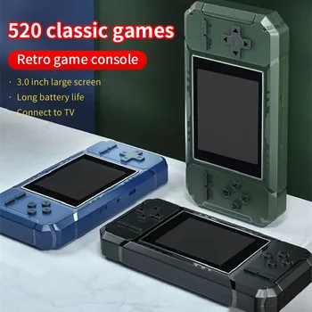 Портативная мини-портативная игровая консоль 8-разрядный цветной ЖК-плеер с диагональю 3,0 дюйма, встроенный в 520 игр
