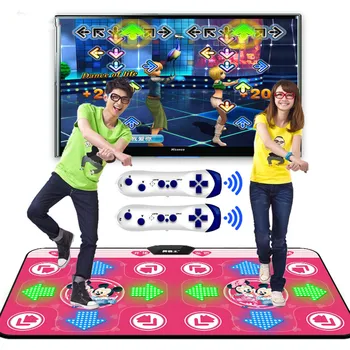 Новый Светящийся Танцевальный коврик для Йоги С двумя Плеерами, ТВ-Компьютерный интерфейс, Домашняя игра, одеяло для похудения, коврик для Танцовщицы, коврик с двумя геймпадами