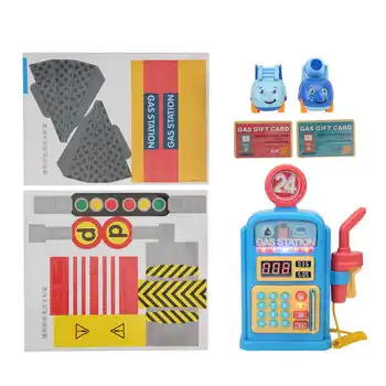 Игрушка для ролевых игр на автозаправочной станции, Имитирующая сцену на автозаправочной станции, игрушки со звуком и светом, Обучающая игрушка для детей, подарок для детей