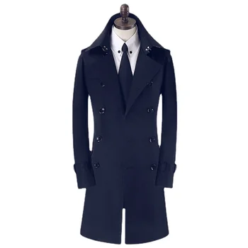 Ветровка, Новое поступление, модное повседневное Мужское пальто, мужское высококачественное зимнее Тонкое двубортное пальто, большие Размеры S-7XL8XL9XL10XL