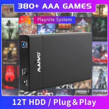 Портативная внешняя игровая консоль на жестком диске 12T для ПК Playnite System с ретро-играми 380 + AAA для PS2/PS3/PS4/WiiU/MAME/PS1/PSP