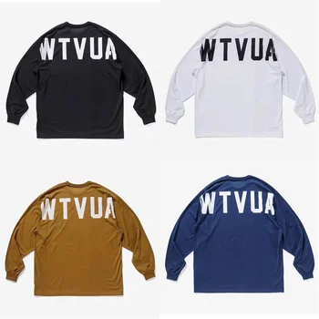 2023 WTAPS WTVUA, футболка с буквенным принтом на спине, футболки с длинными рукавами, силуэтные нижние рубашки TX890