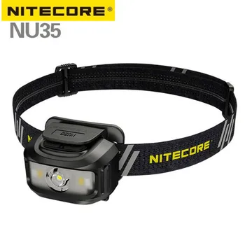 Налобный фонарь NITECORE NU35 460 Люмен, Рабочий фонарь с двойным Питанием, XP-G3 S3, Светодиодный USB-C, Перезаряжаемый Налобный фонарь, Встроенный аккумулятор