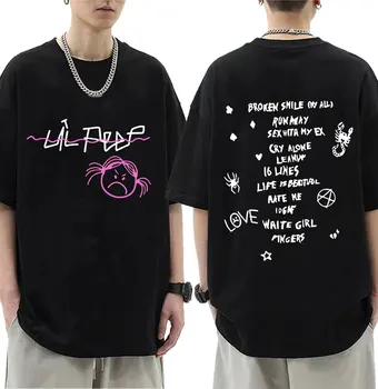 Футболка с графическим принтом Рэпера Lil Peep, Летняя Унисекс, Повседневные Модные Хлопковые Футболки, Мужская футболка в стиле хип-хоп Оверсайз, Уличная Одежда
