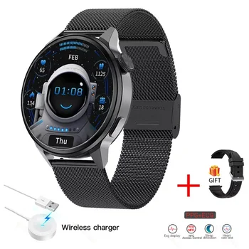 NFC Смарт-часы Мужские 390 * 390 Экран GPS Отслеживание движения Спортивные Часы Женские Беспроводная Зарядка Bluetooth Вызов ЭКГ Умные Часы