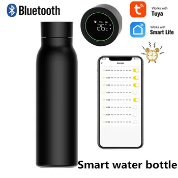 Tuya Bluetooth Smart Water Cup ЖК-дисплей Температуры, запись расхода воды, бутылочка для согревания, работает с приложением Tuya Smart Life