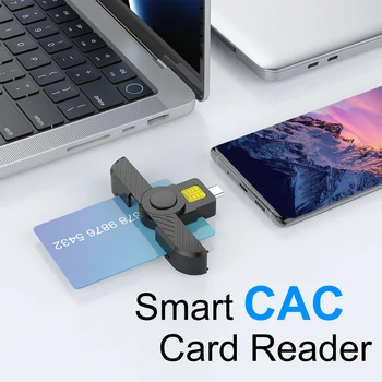 Устройство для чтения банковских карт USB/Type-C Складное Устройство для Чтения карт Универсального доступа CAC SIM ID Reader для Windows/ Mac OS/Android