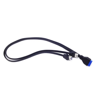 2шт 0. Двойной 2-Портовый Удлинительный кабель USB 3.0 для передней панели Тип A Женский К 20-контактному разъему для заголовка коробки Кабель-адаптер с гнездовым разъемом
