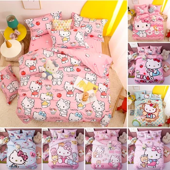 Sanrio Hello Kitty Комплект Постельного белья из 100% Хлопка Размера 