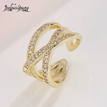 Модные кольца на палец с кристаллами для женщин, роскошные ювелирные изделия с Полным цирконом CZ, подарок на День Святого Валентина
